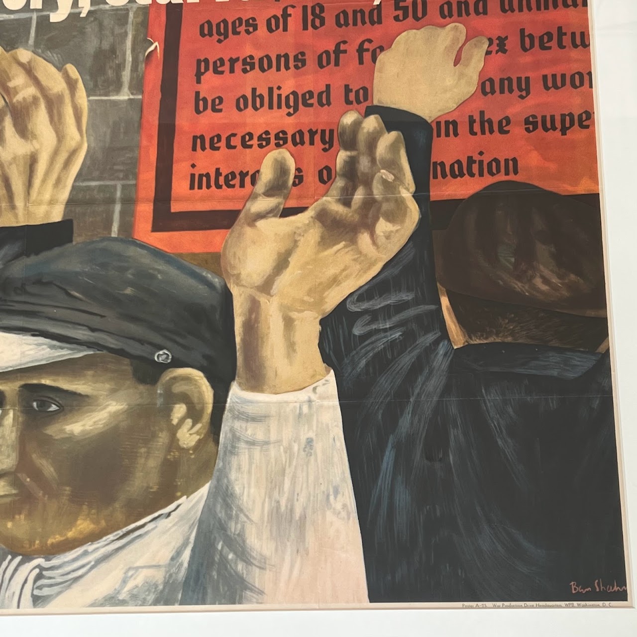 Ben Shahn 'We French Workers'  WWII Propaganda Poster