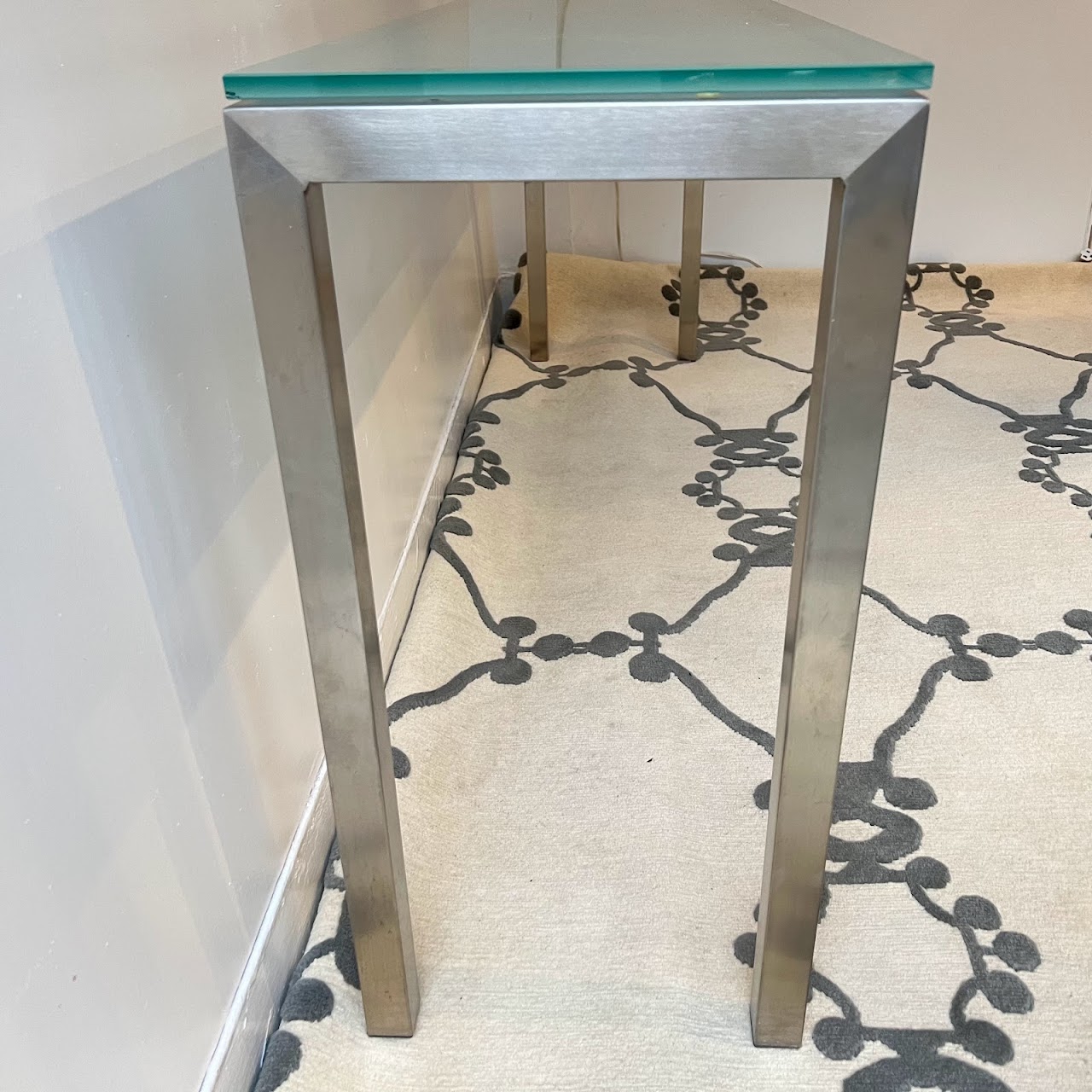 Contemporary Glass Top Console Table