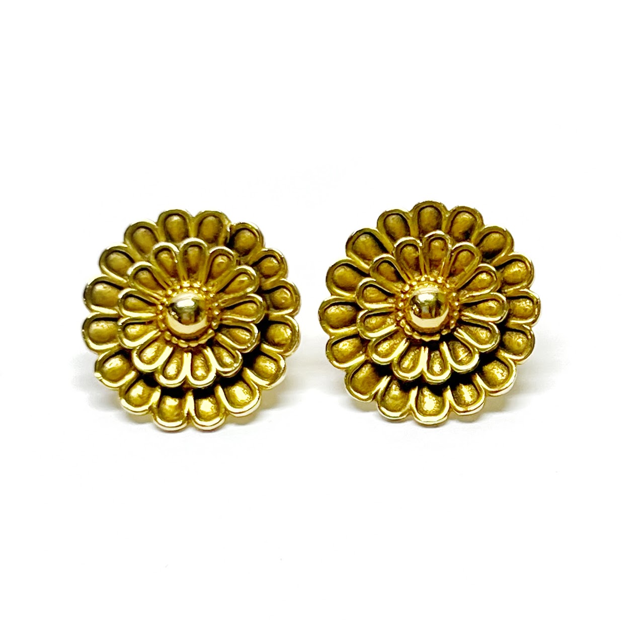 14K Gold 1986 MMA Floral Earrings