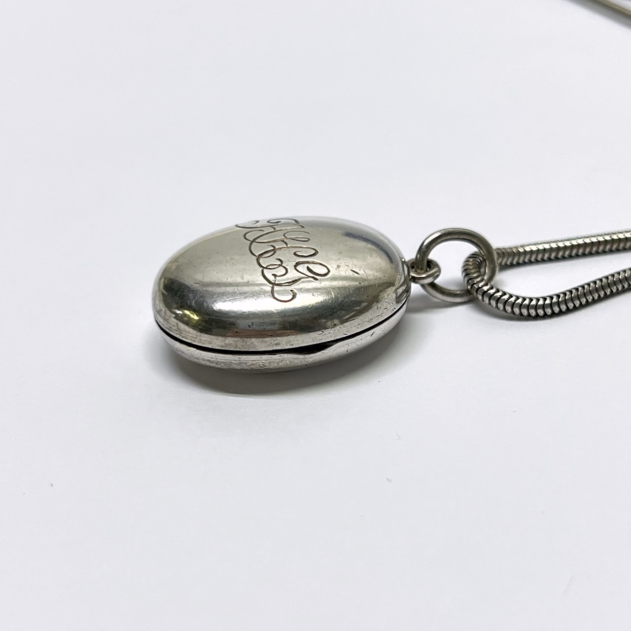 Tiffany & Co. Sterling Silver Monogrammed Locket Necklace