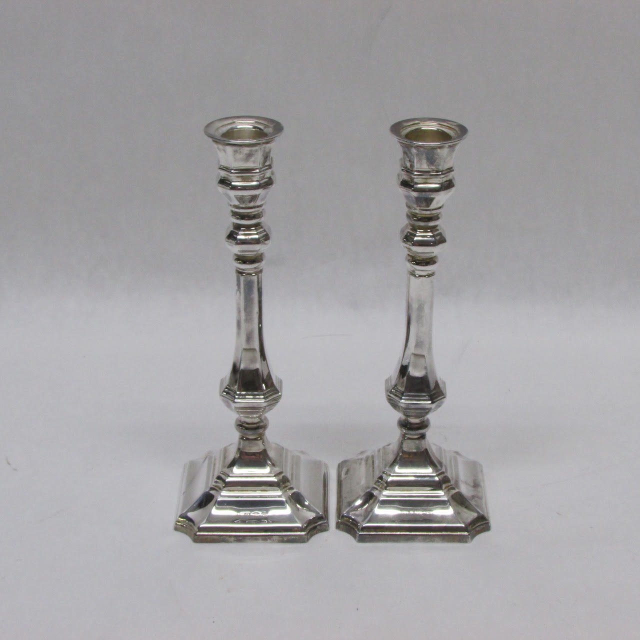 Hazorfim Sterling Silver & Metal Candlestick Pair