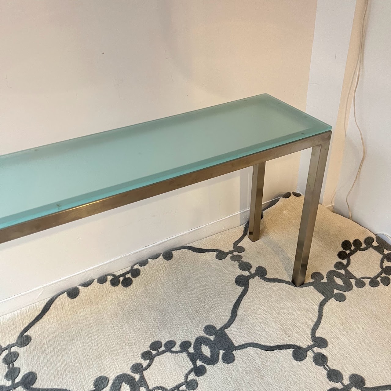 Contemporary Glass Top Console Table