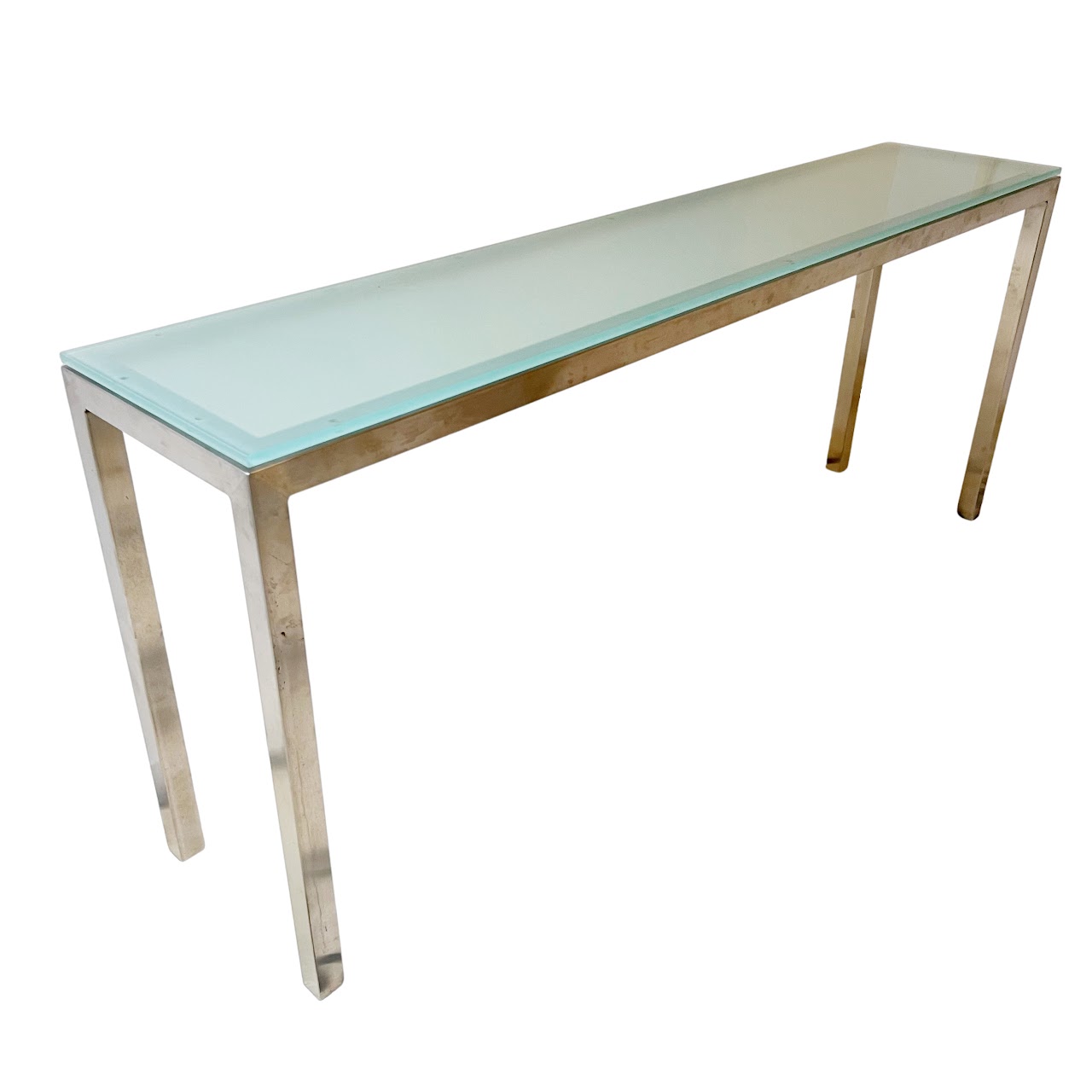 Contemporary Glass Top Console Table