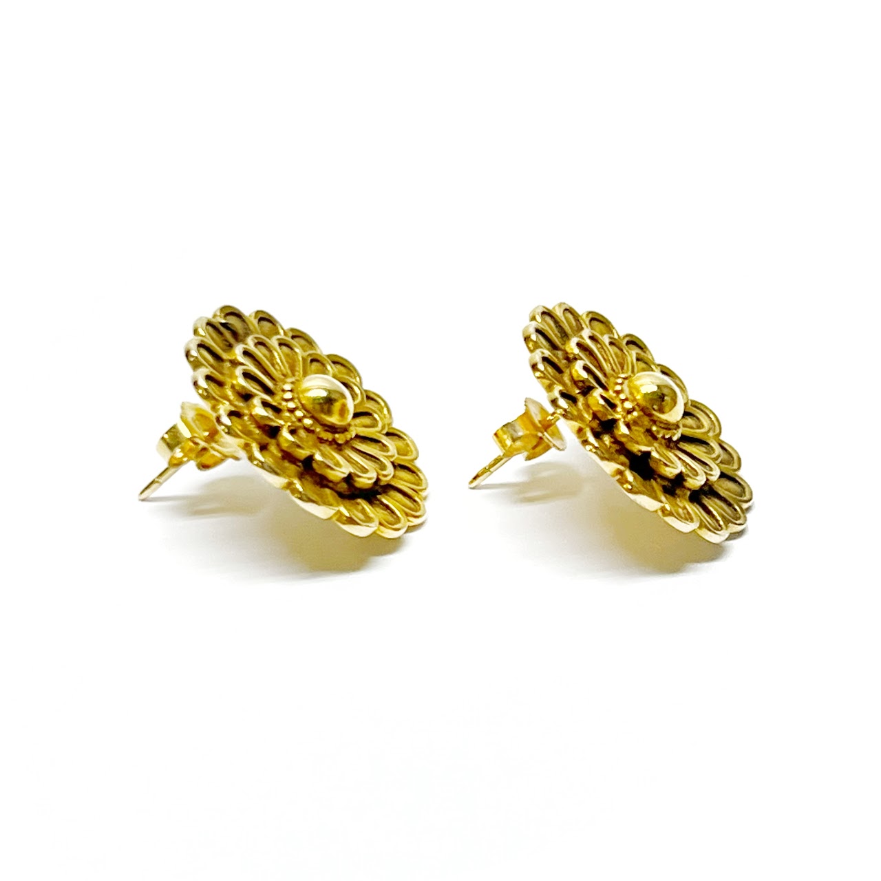 14K Gold 1986 MMA Floral Earrings