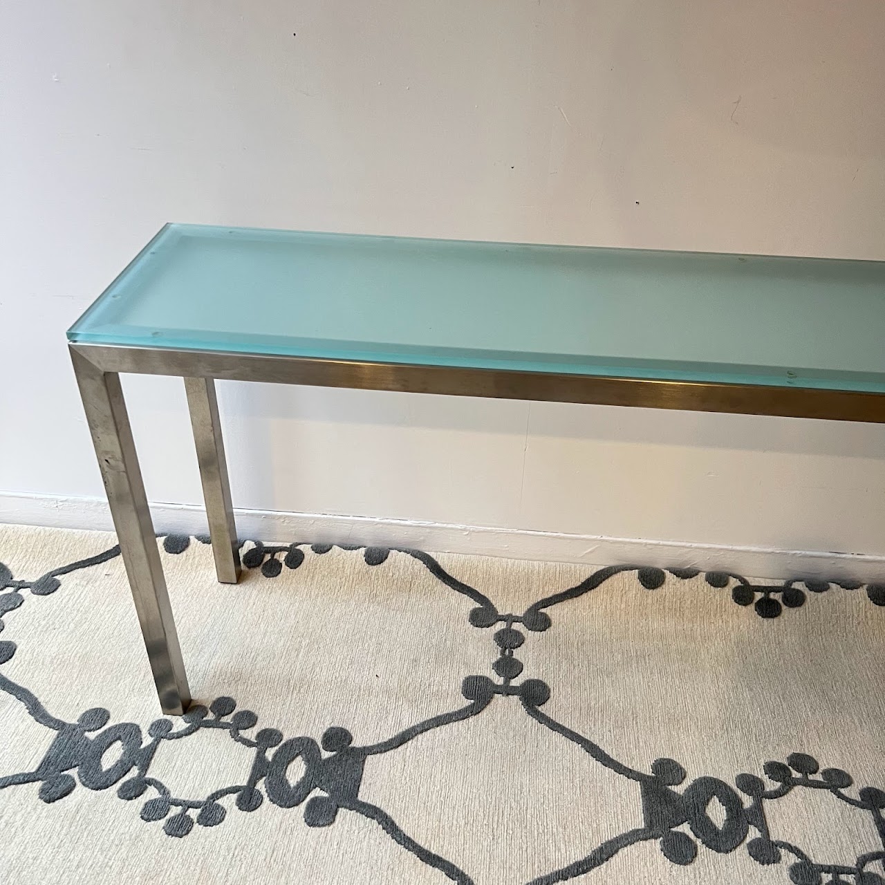 Contemporary Glass Top Console Table