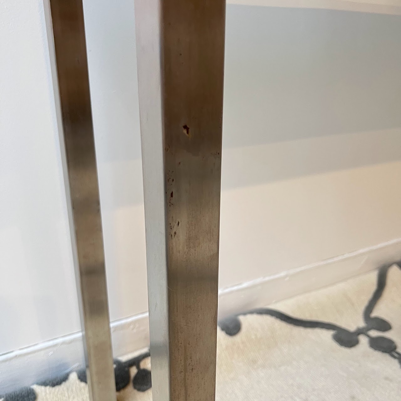 Contemporary Glass Top Console Table