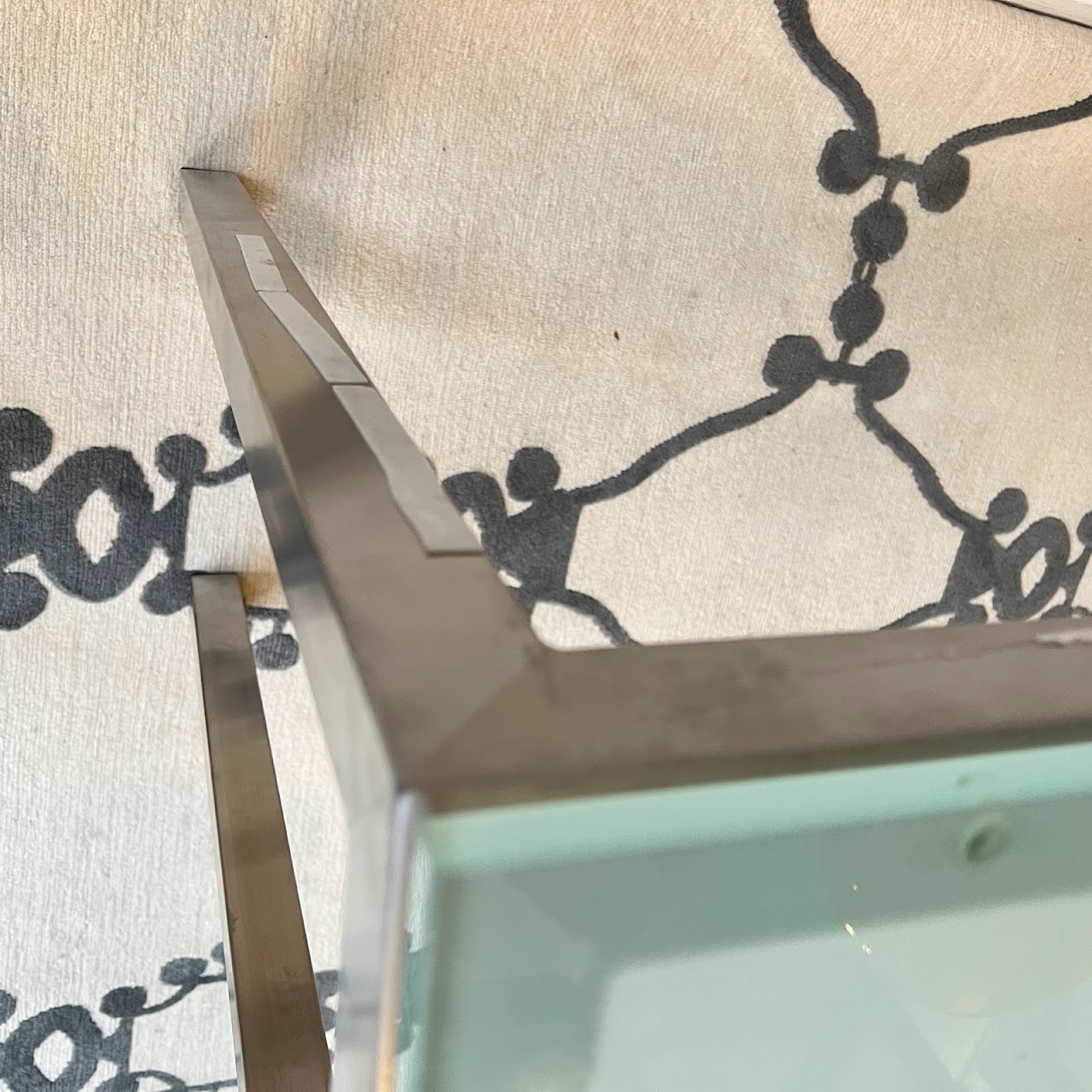 Contemporary Glass Top Console Table