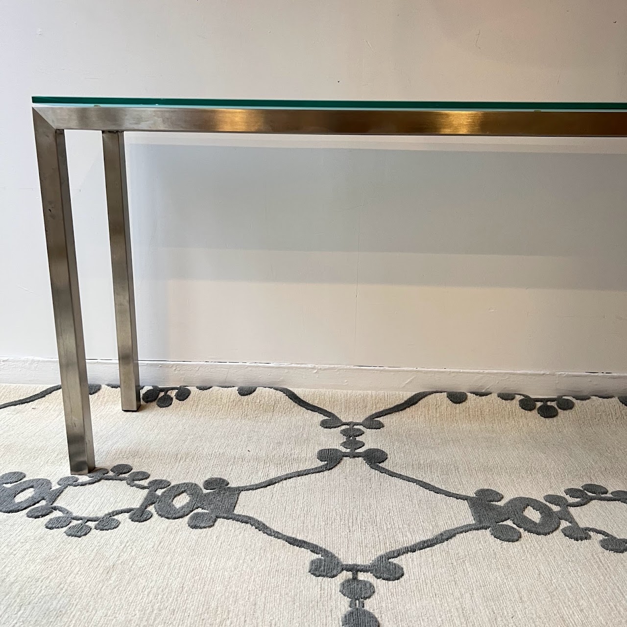 Contemporary Glass Top Console Table