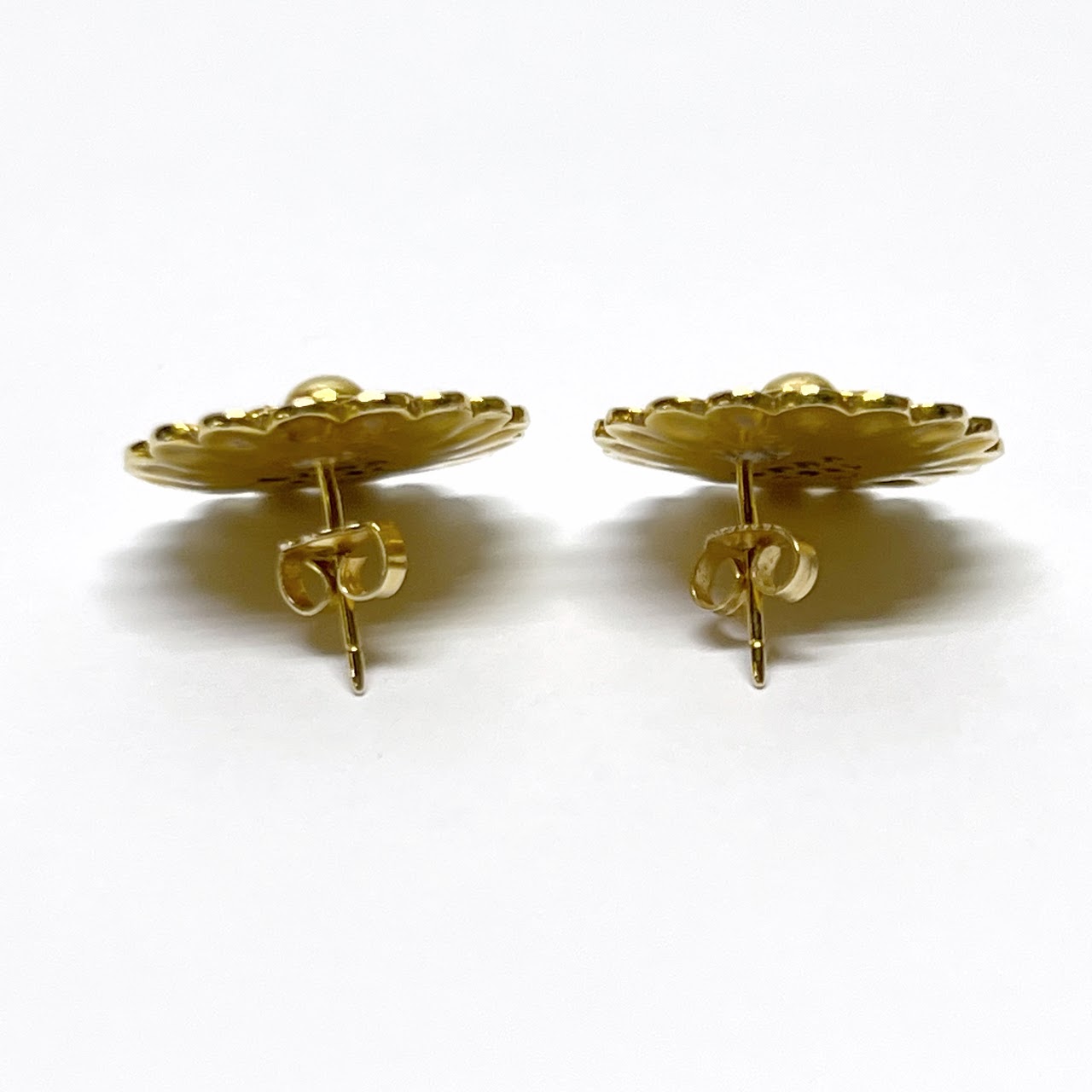 14K Gold 1986 MMA Floral Earrings