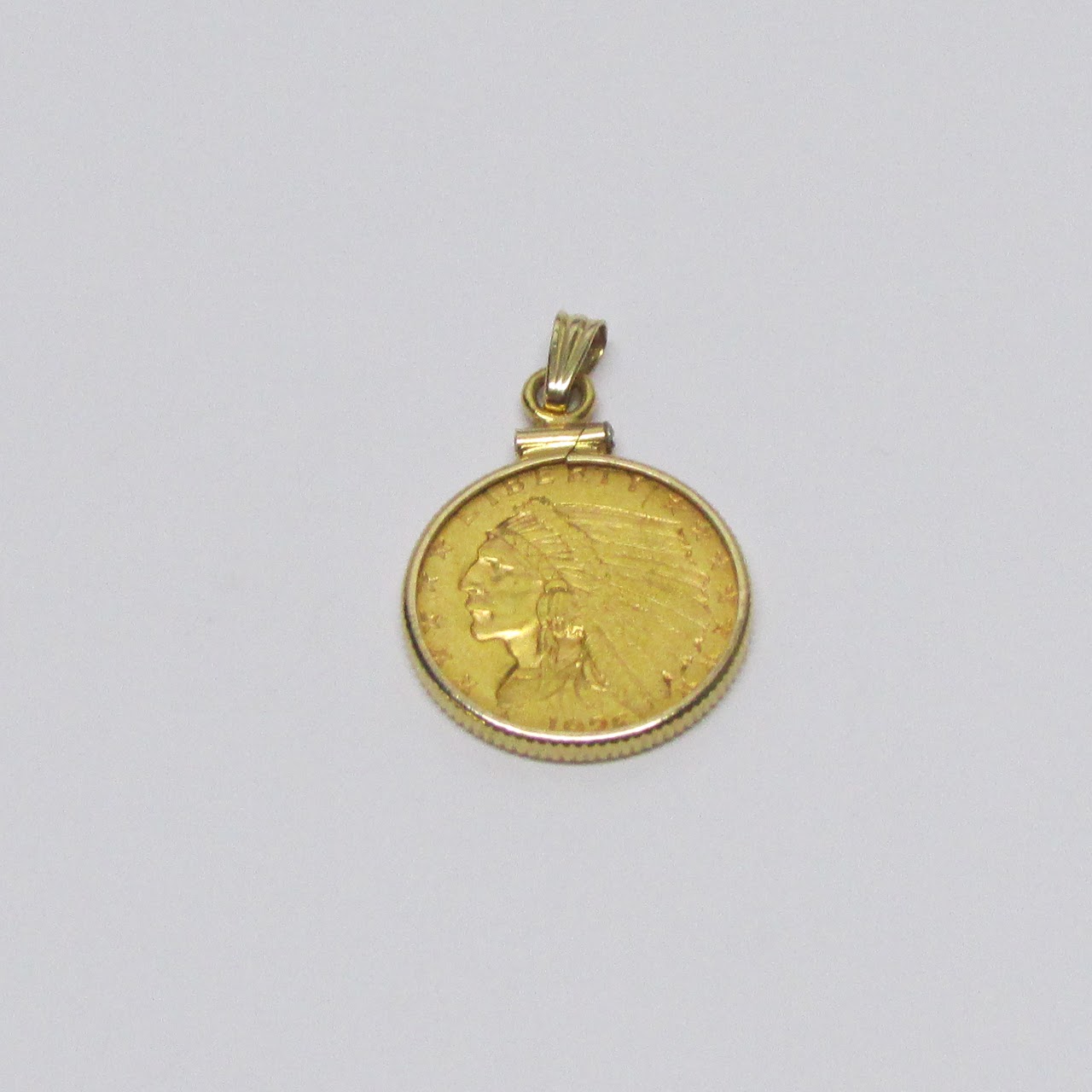 90% Gold 1926 Indigenous Chieftain $2.50 Dollar Coin Pendant