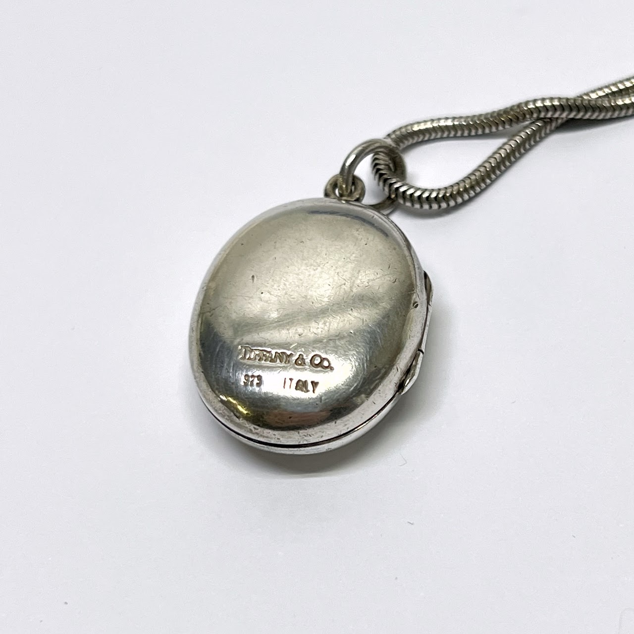 Tiffany & Co. Sterling Silver Monogrammed Locket Necklace