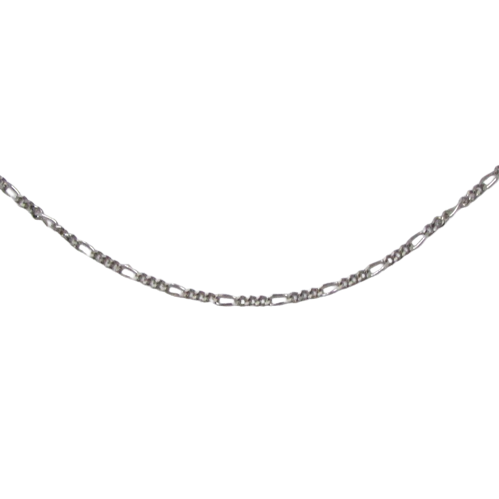 14K White Gold Figaro Chain Necklace