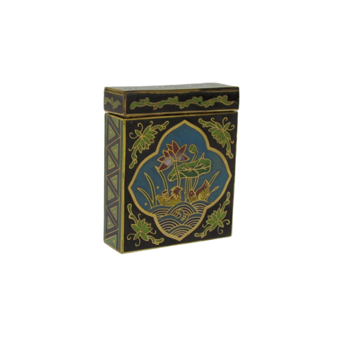 Cloisonné Water Lily Pill Box