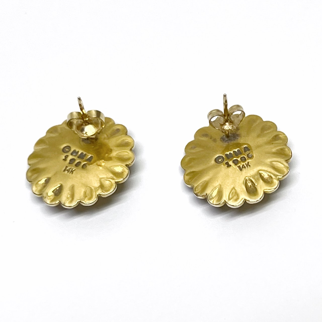 14K Gold 1986 MMA Floral Earrings