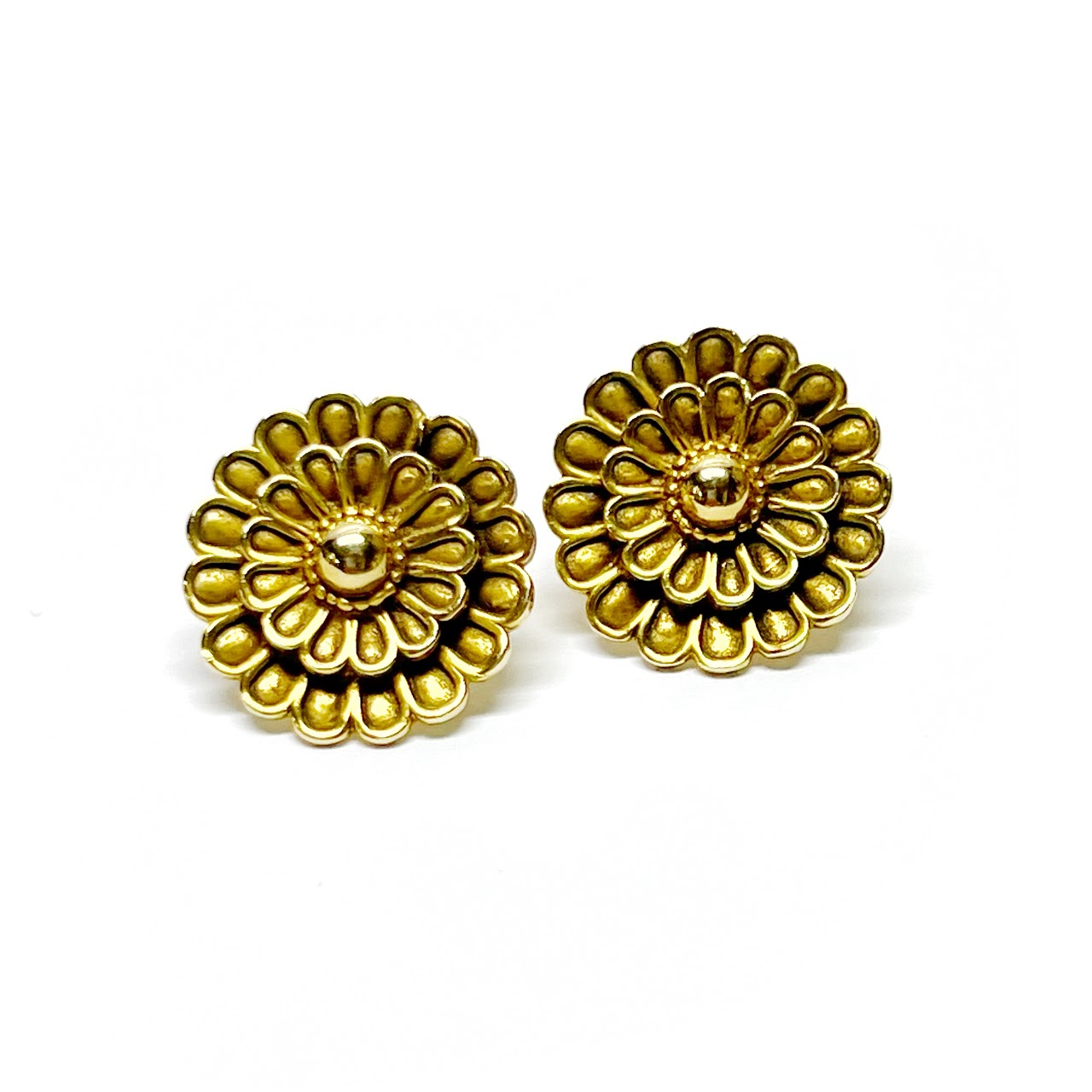 14K Gold 1986 MMA Floral Earrings