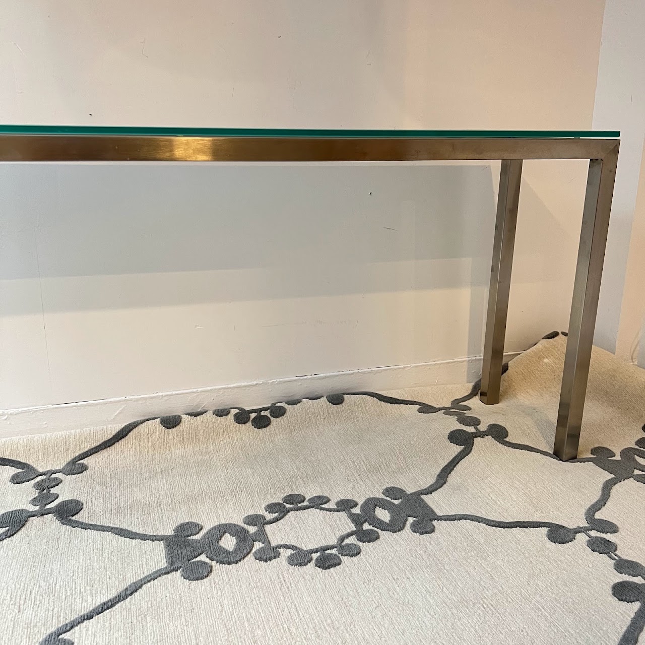 Contemporary Glass Top Console Table