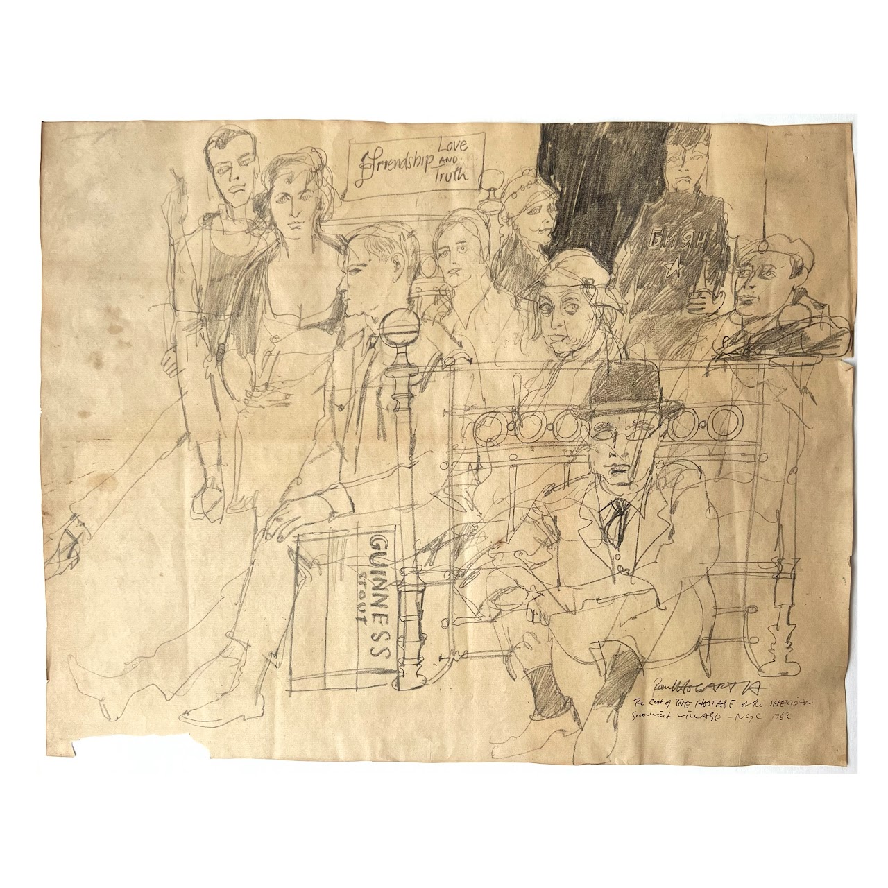 Paul Hogarth Signed 1962 Pencil Drawing