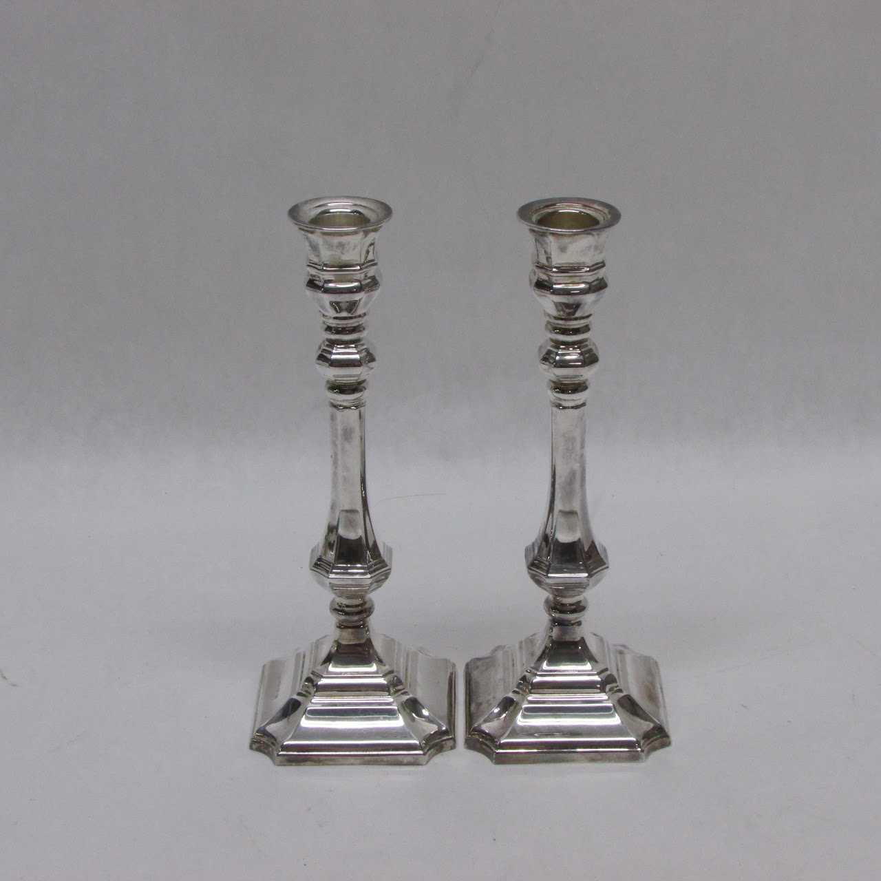 Hazorfim Sterling Silver & Metal Candlestick Pair