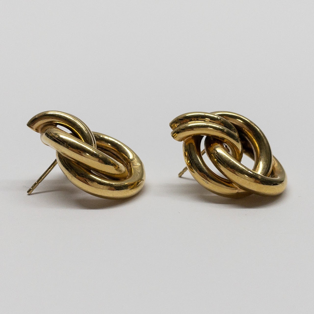 14K Gold Interlocking Hoop Earrings