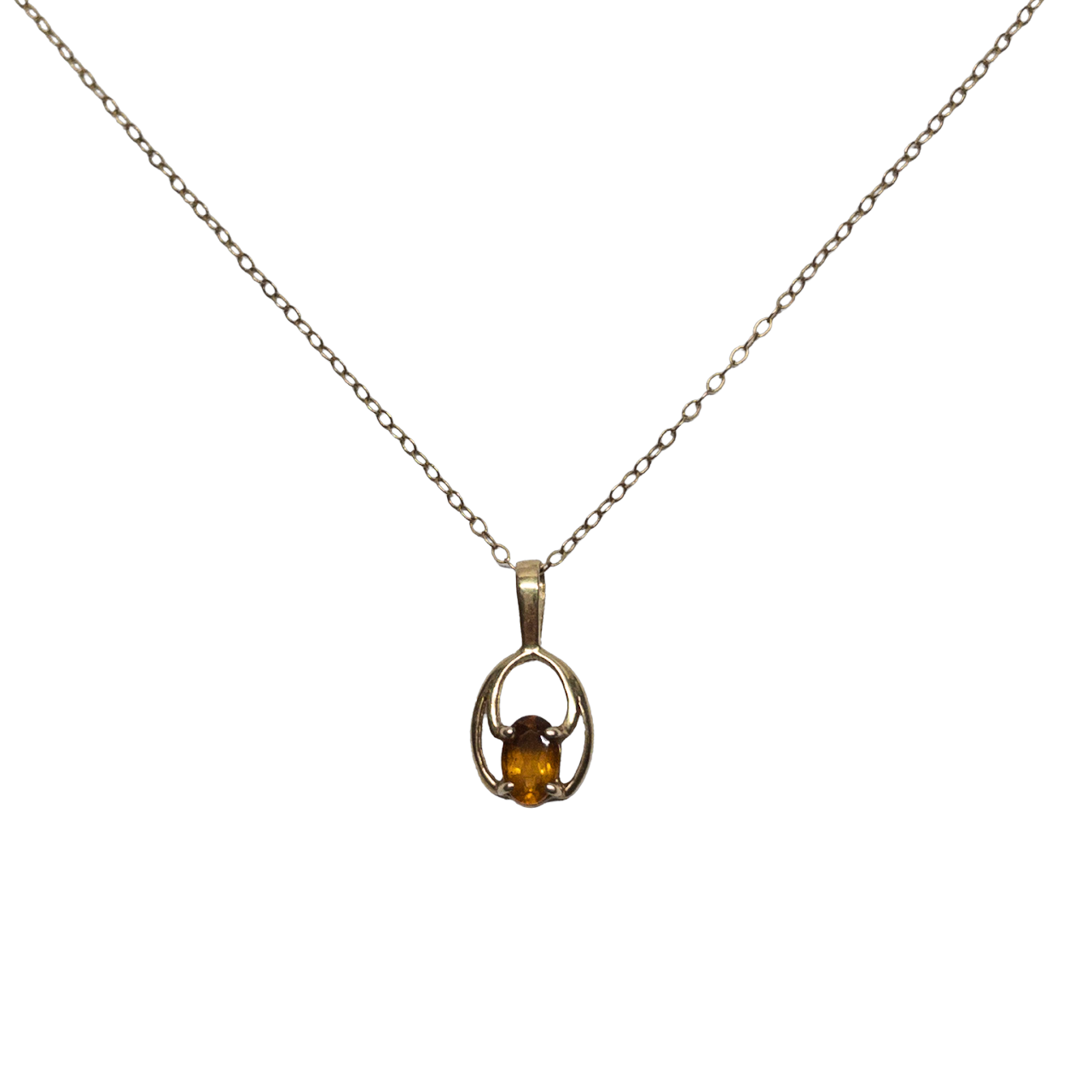 14K Gold and Citrine Pendant Necklace