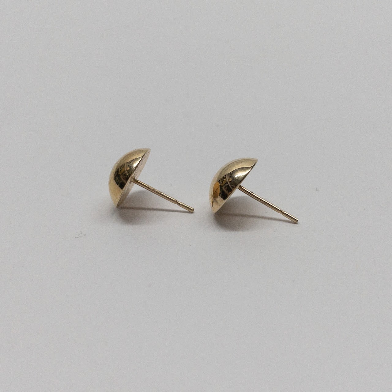 14K Gold Dome Stud Earrings