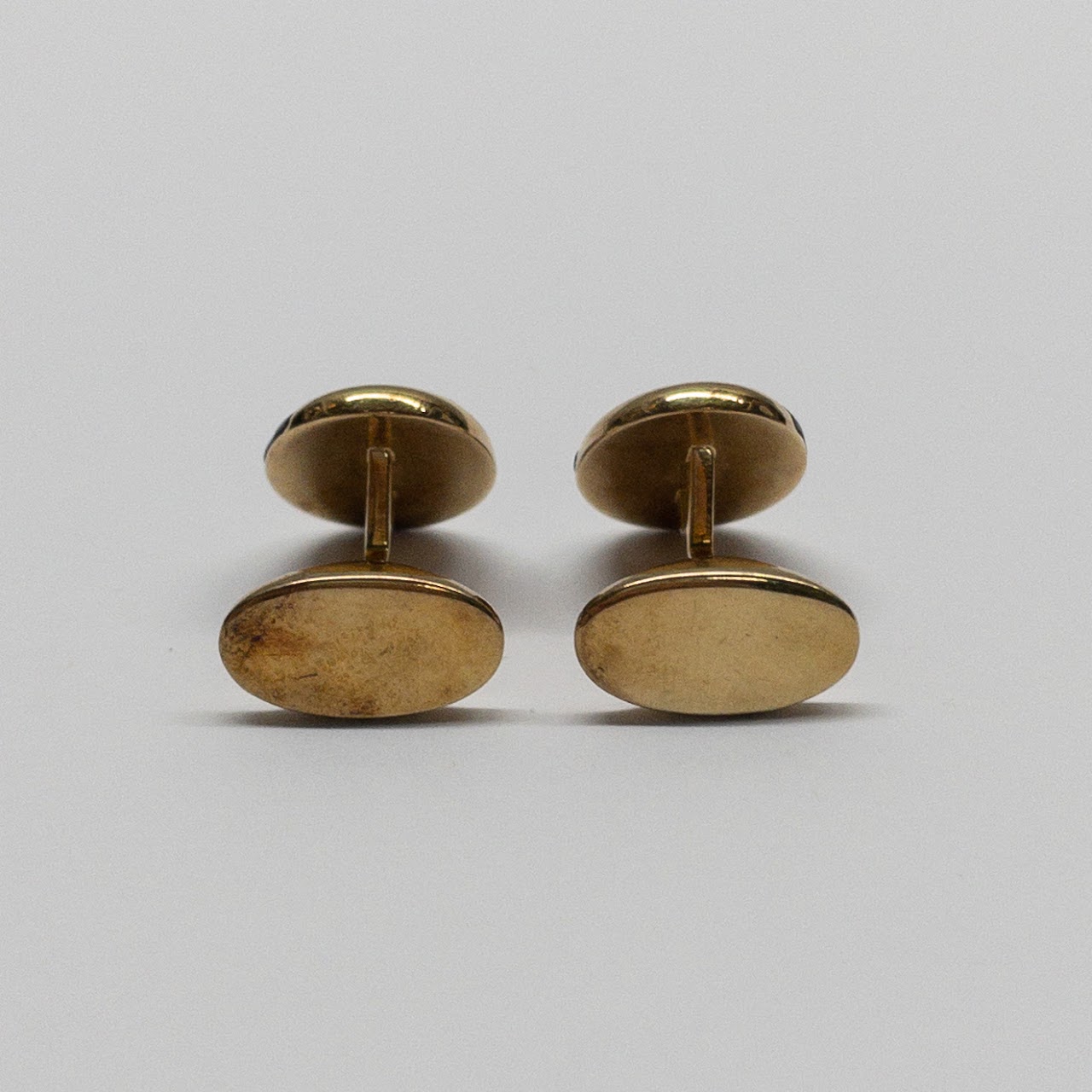 Tiffany & Co. 18K Gold, Onyx, and Mother-of-Pearl Vintage Cufflinks