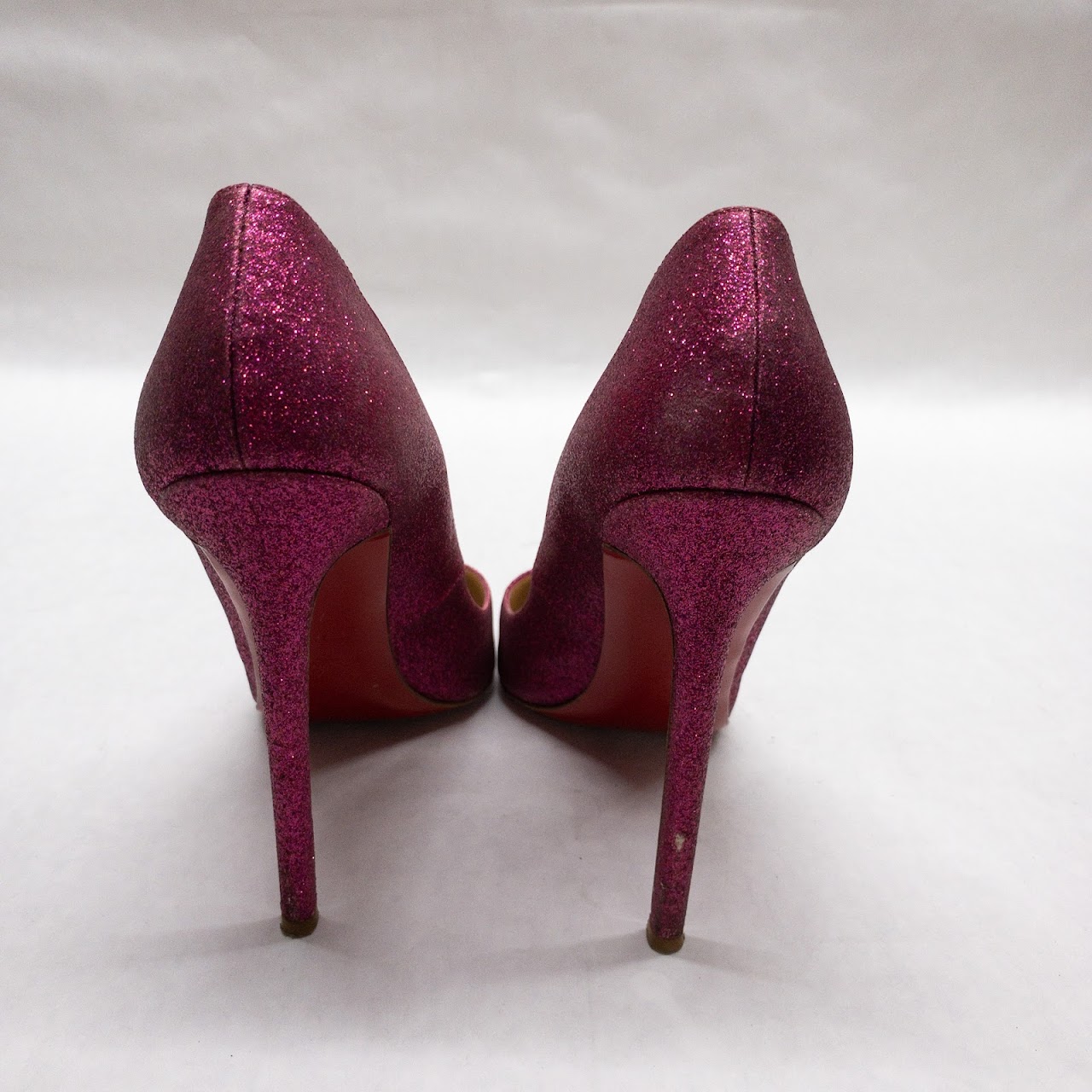 Christian Louboutin Fuschia Glitter Pumps