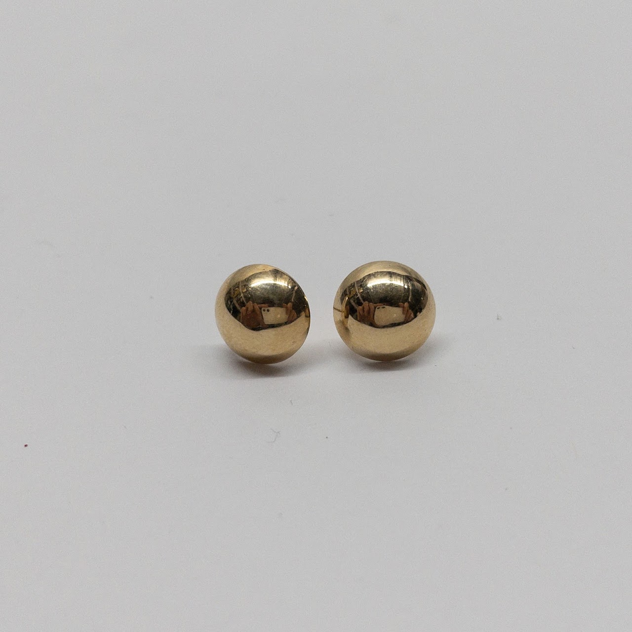 14K Gold Dome Stud Earrings