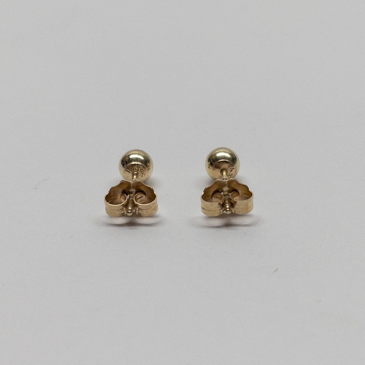 14K Gold Ball Stud Earrings 2