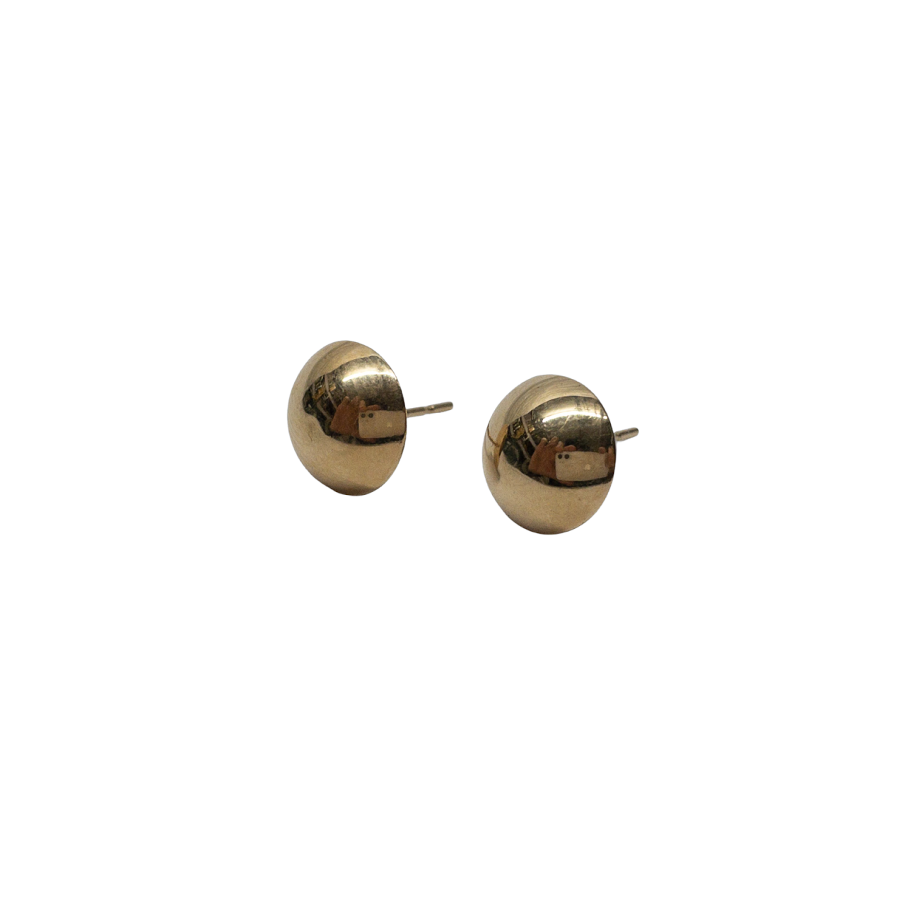 14K Gold Dome Stud Earrings