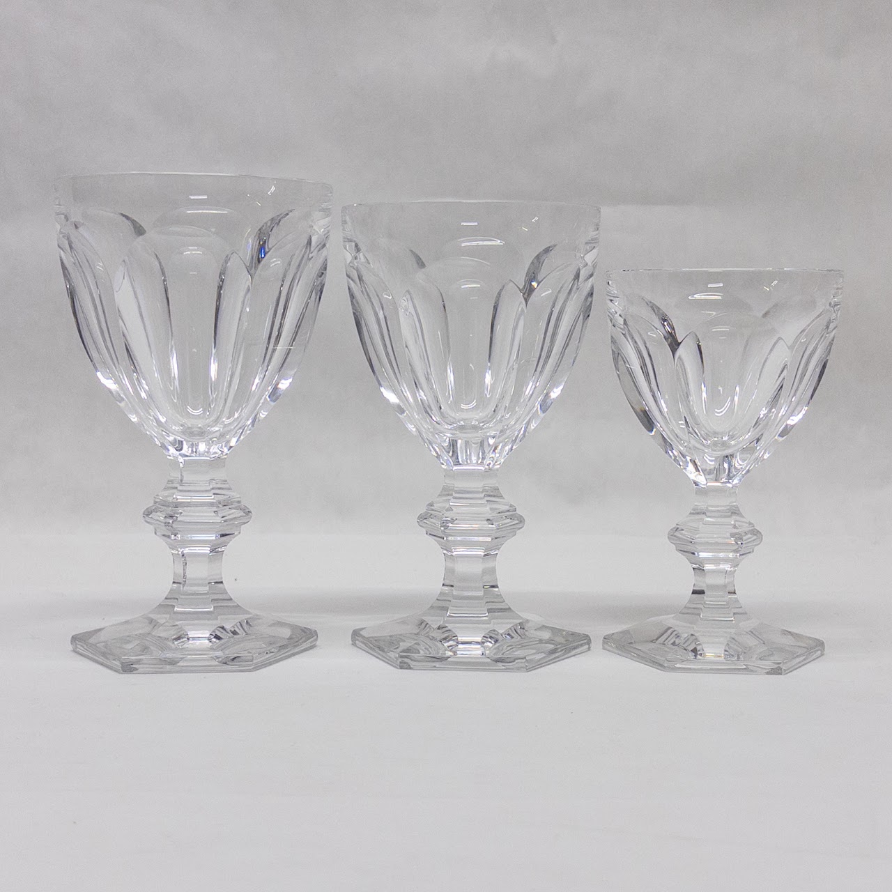 Baccarat Harcourt Red Wine and Water Goblets