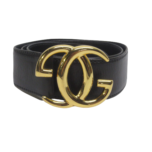 Gucci GG Brass & Leather Belt