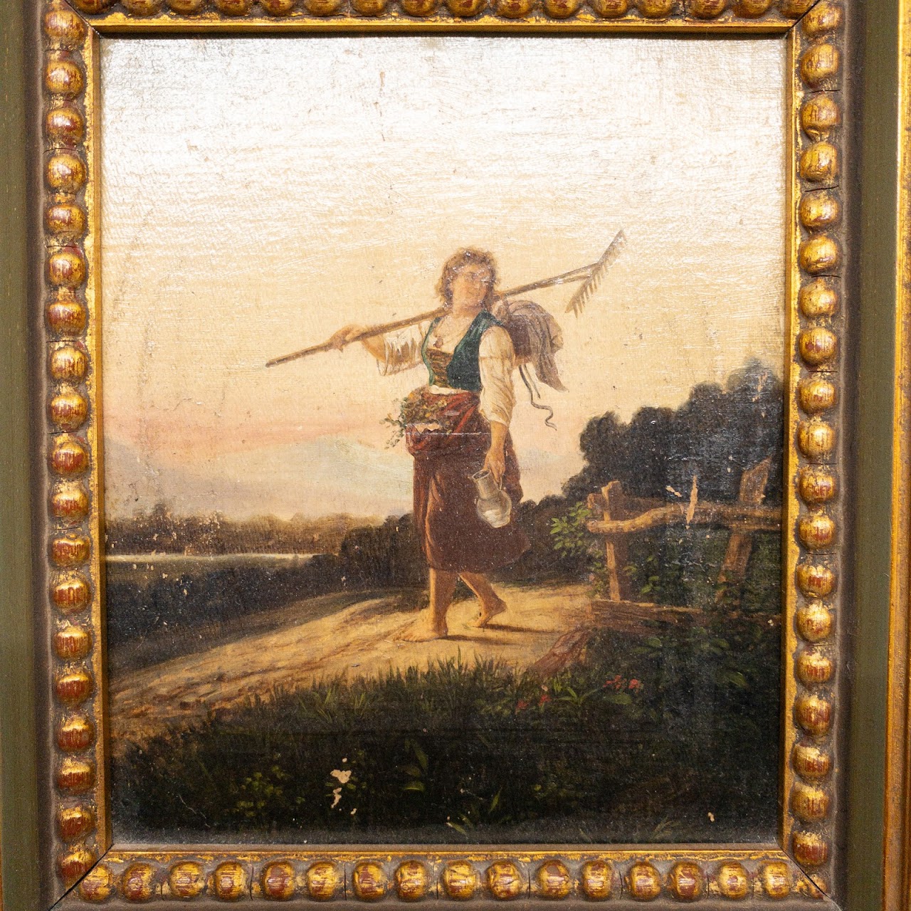 Antique Harvest Oil Painting