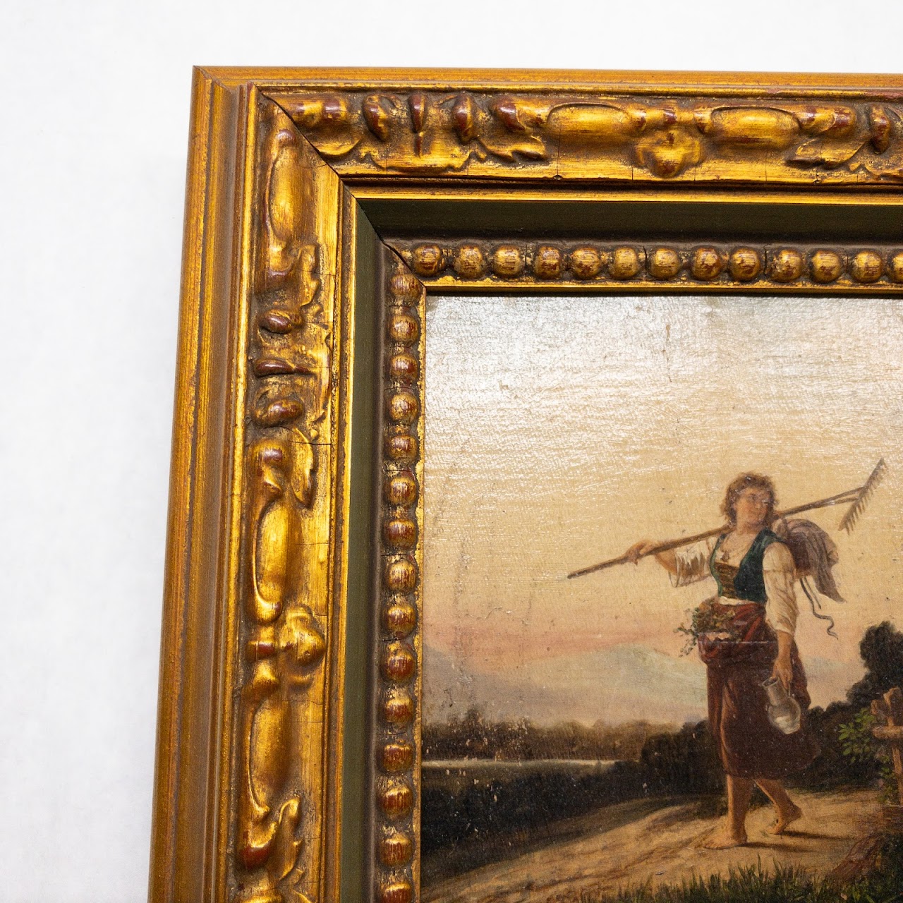 Antique Harvest Oil Painting