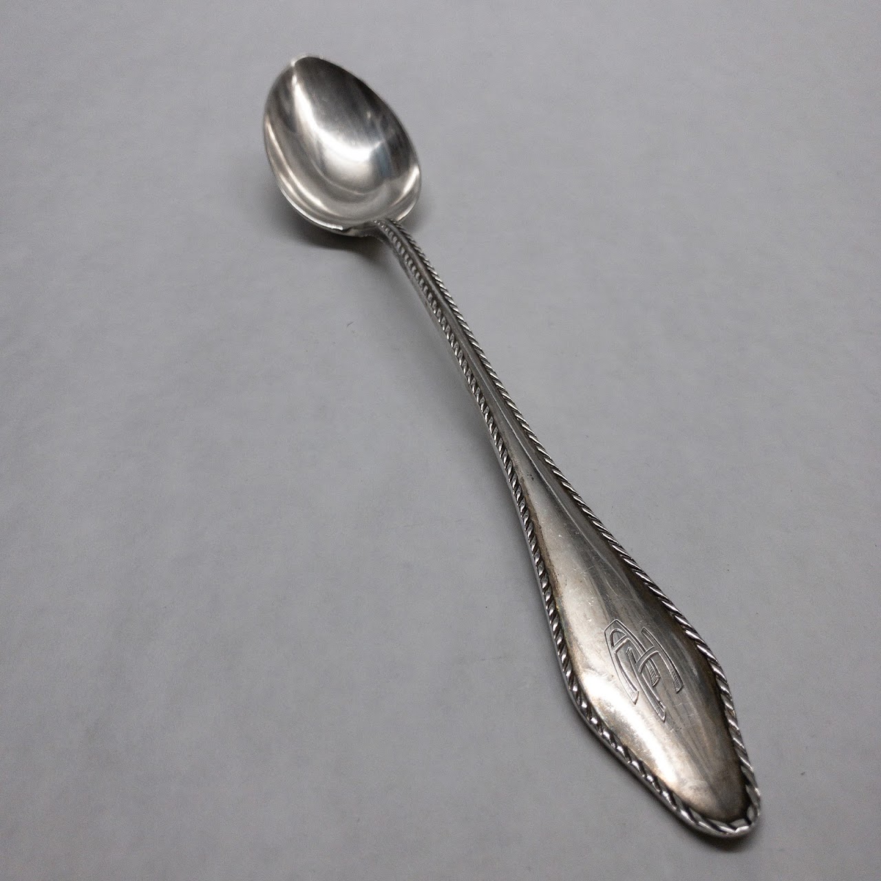 800 Silver Monogrammed Serving Spoon & Fork