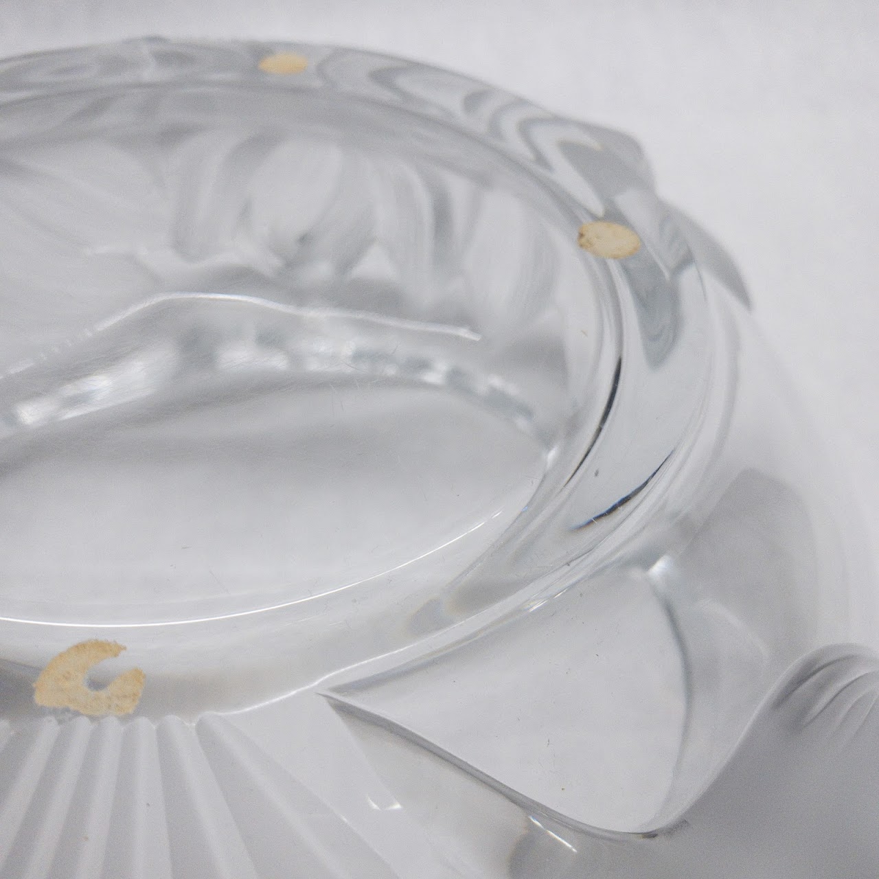 Lalique Frosted Crystal Floral Centerpiece Bowl