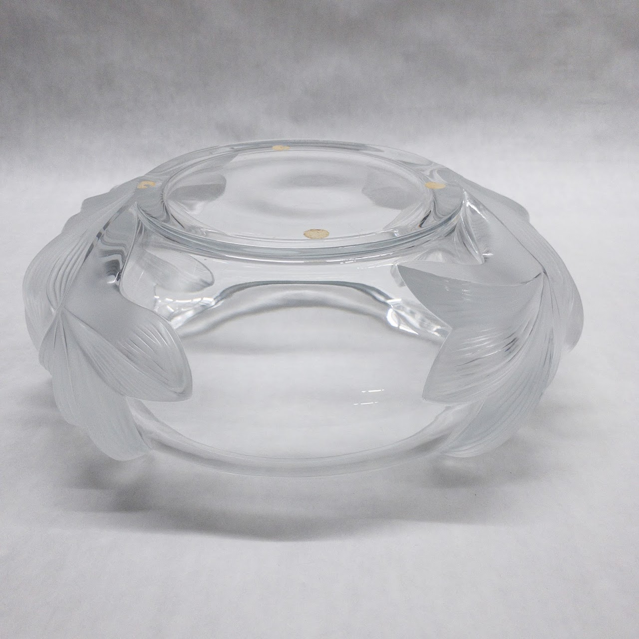 Lalique Frosted Crystal Floral Centerpiece Bowl