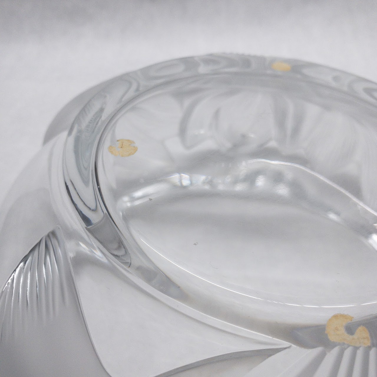 Lalique Frosted Crystal Floral Centerpiece Bowl