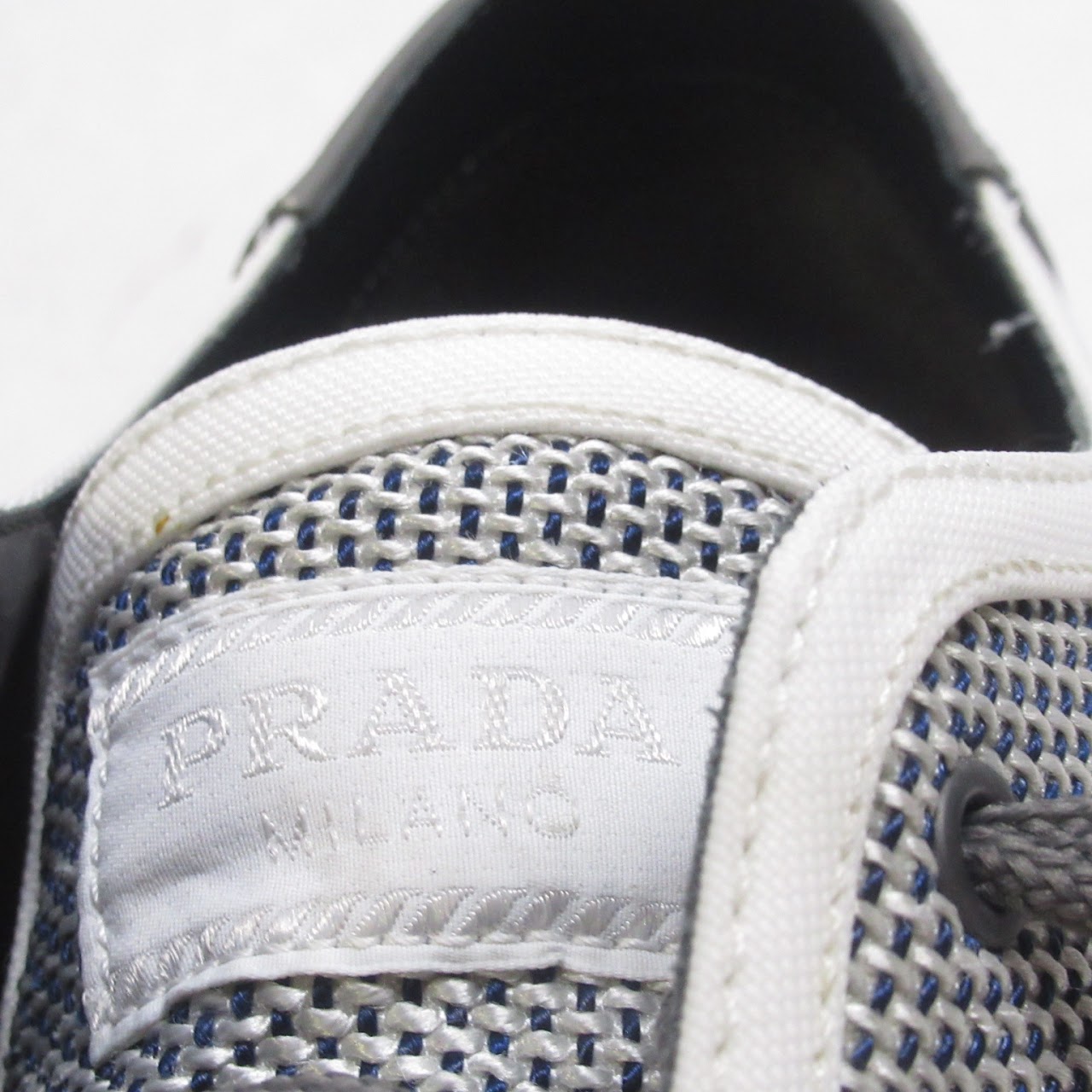 Prada Grey Woven Sneakers