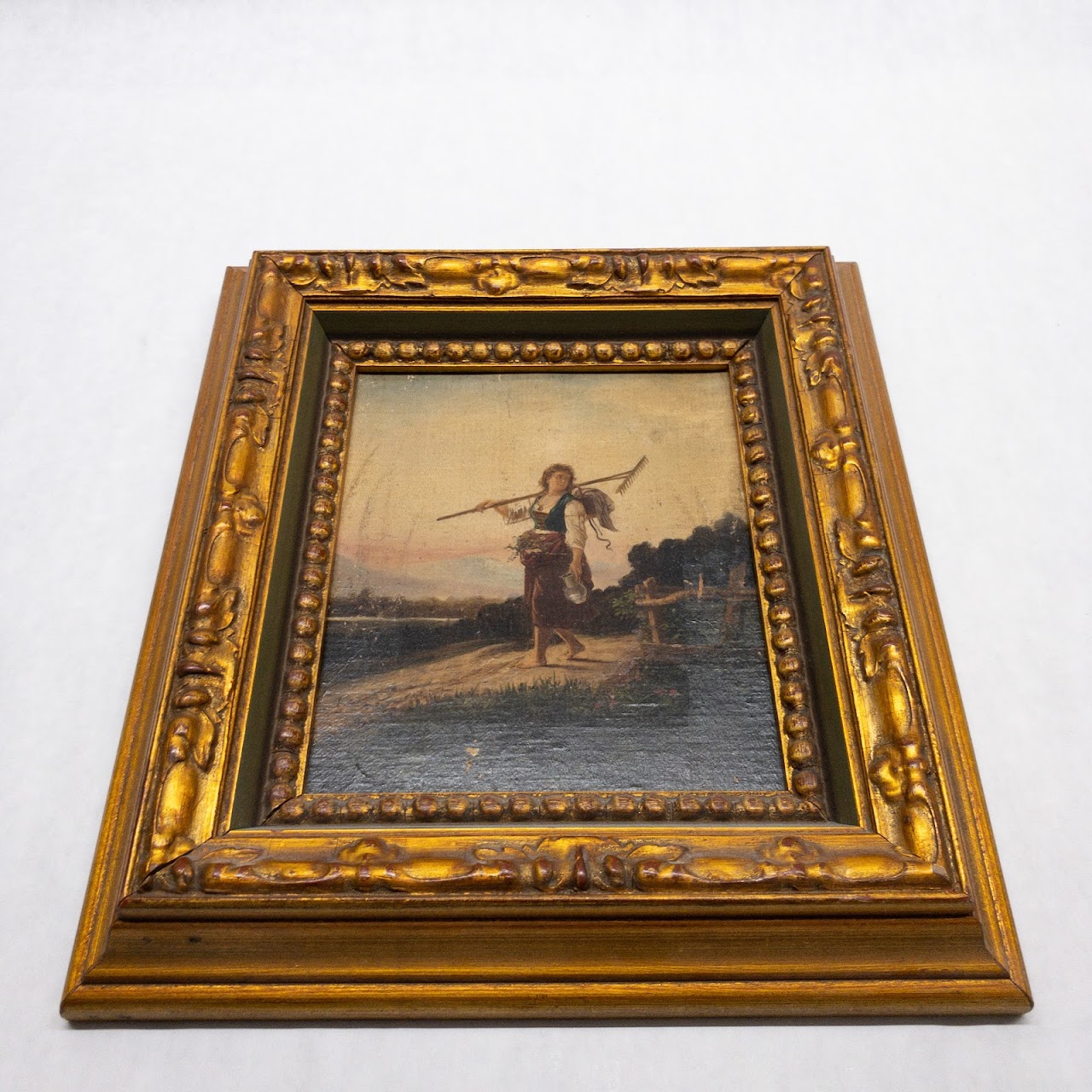 Antique Harvest Oil Painting