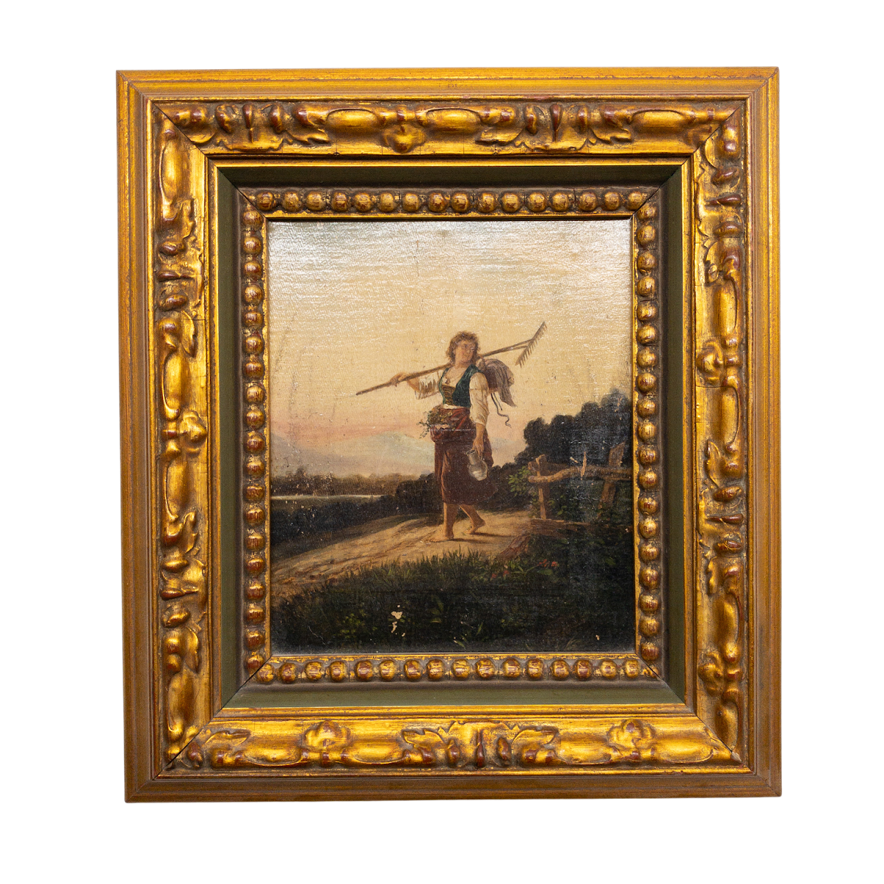 Antique Harvest Oil Painting