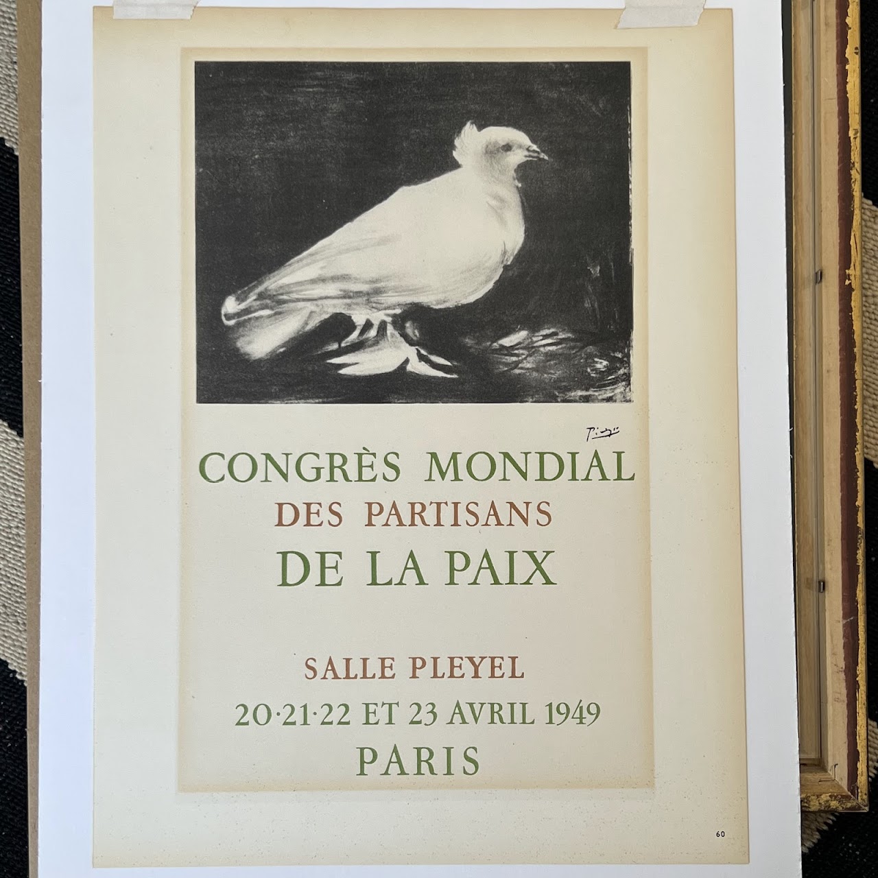 Pablo Picasso 'Congrès Mondial des Partisans de la Paix' Galerie Maeght Mourlot Lithograph Bookplate, 1959