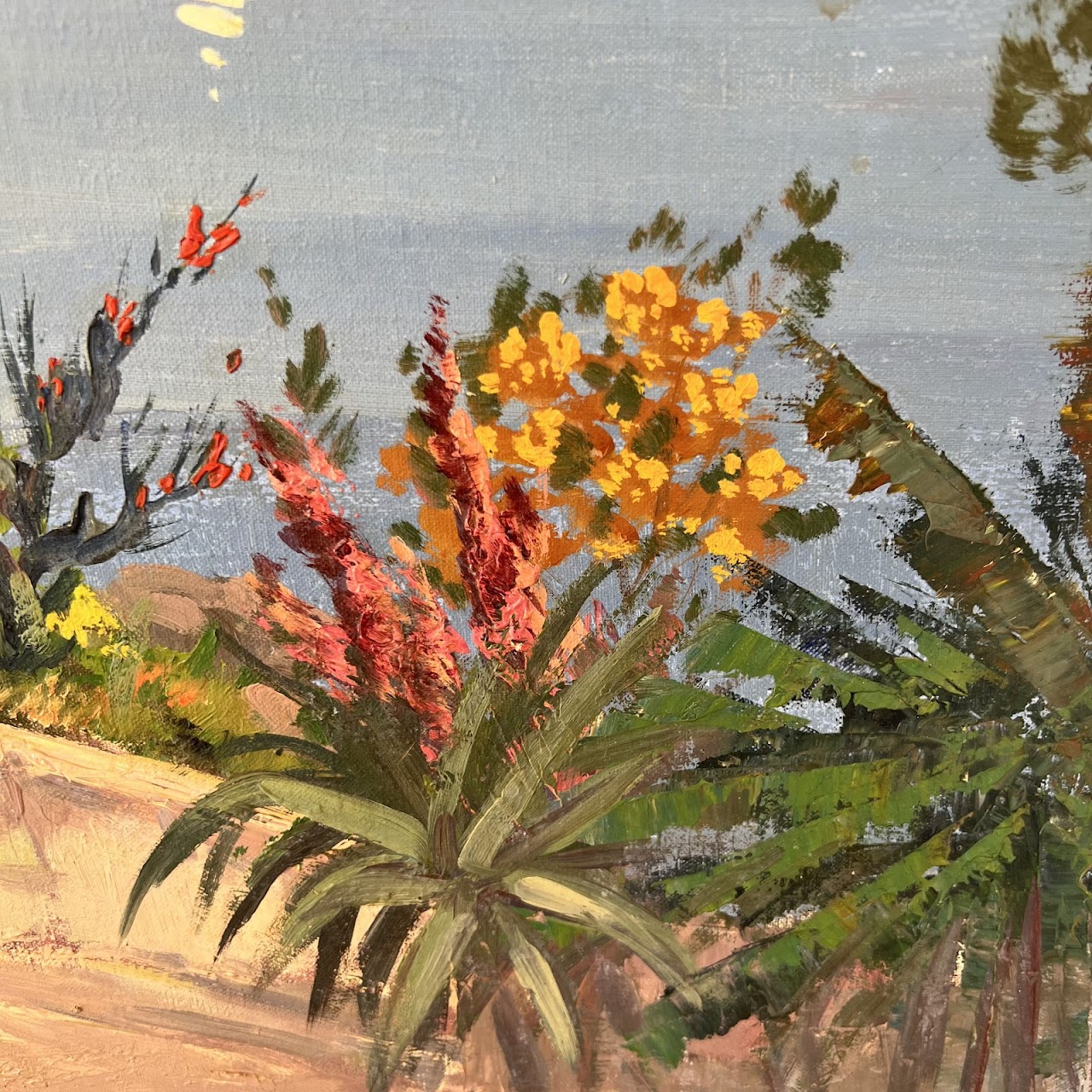 G. Stevens Signed Mediterranean Scene Oil Painting