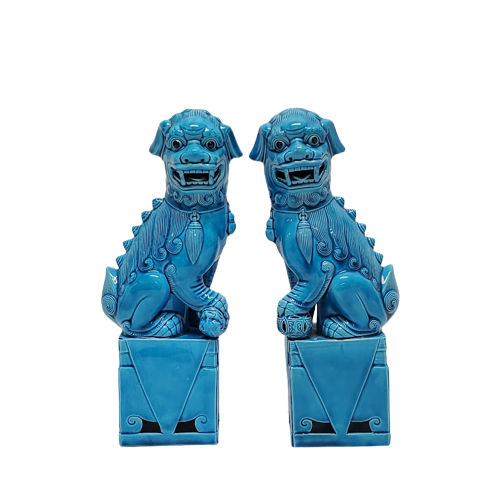 Ceramic Foo Dog Pair