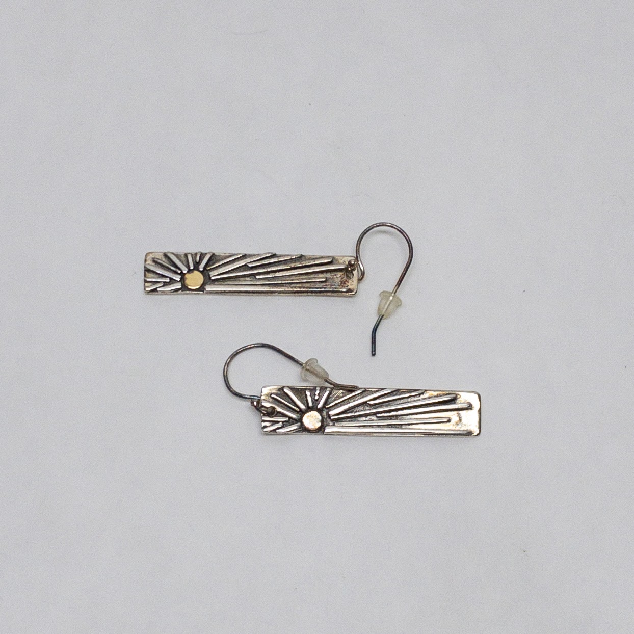 Sterling Silver & 22K Gold Sunburst Earrings