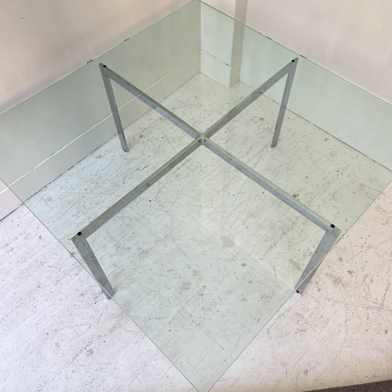 Barcelona Style Chrome & Glass Cocktail Table