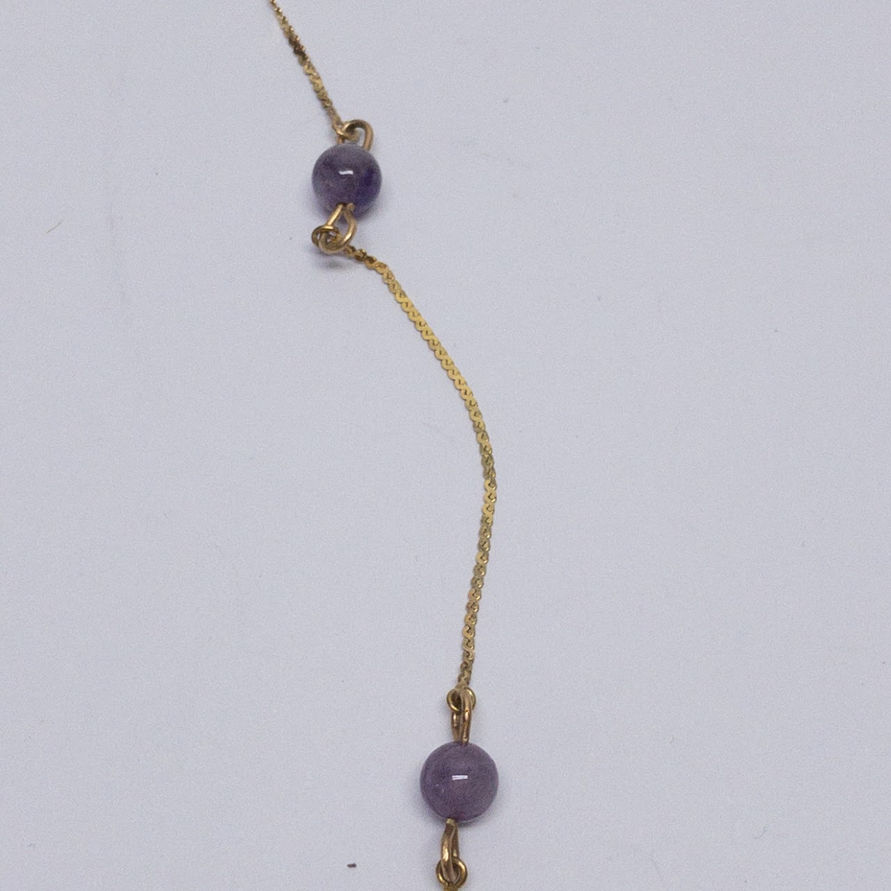 14K Gold 'S' Chain & Amethyst Necklace