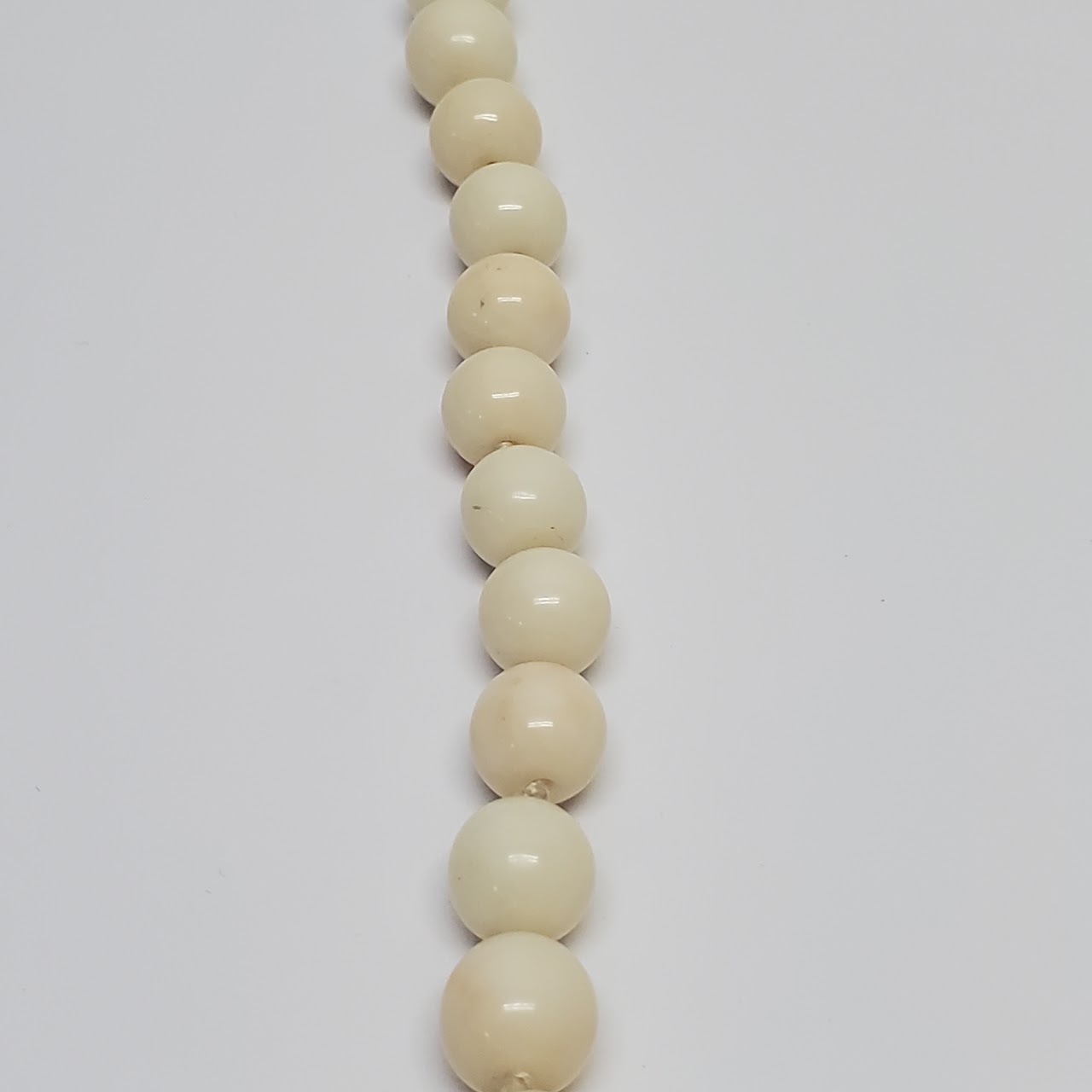 14K Gold & White Coral Bead Necklace