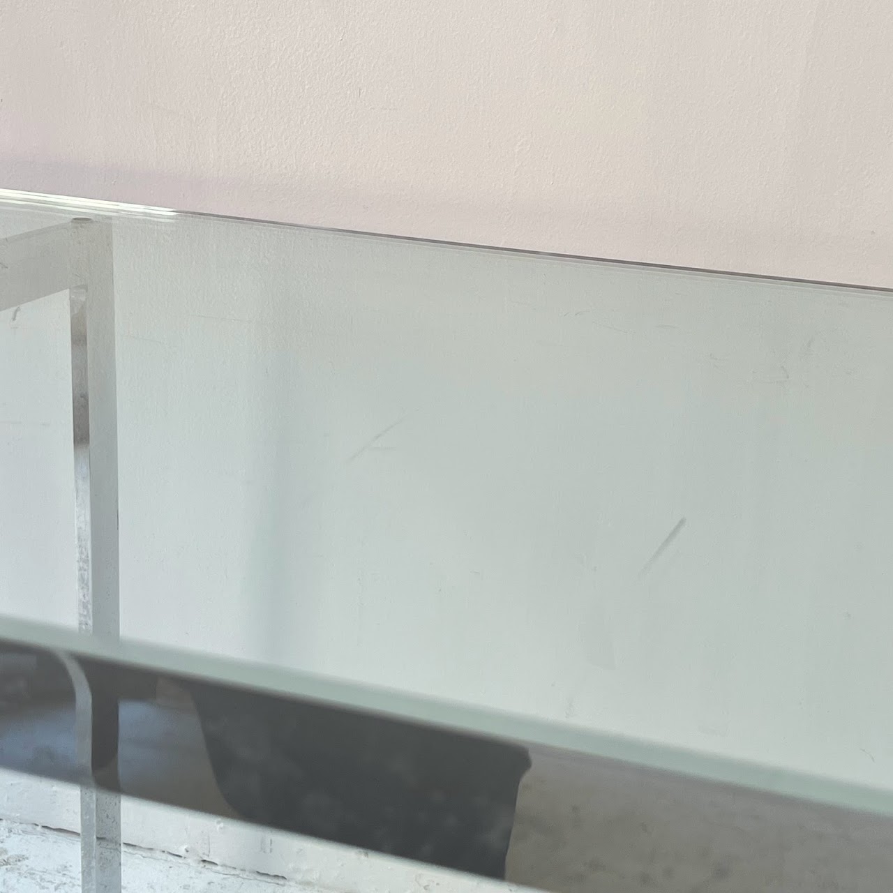 Barcelona Style Chrome & Glass Cocktail Table