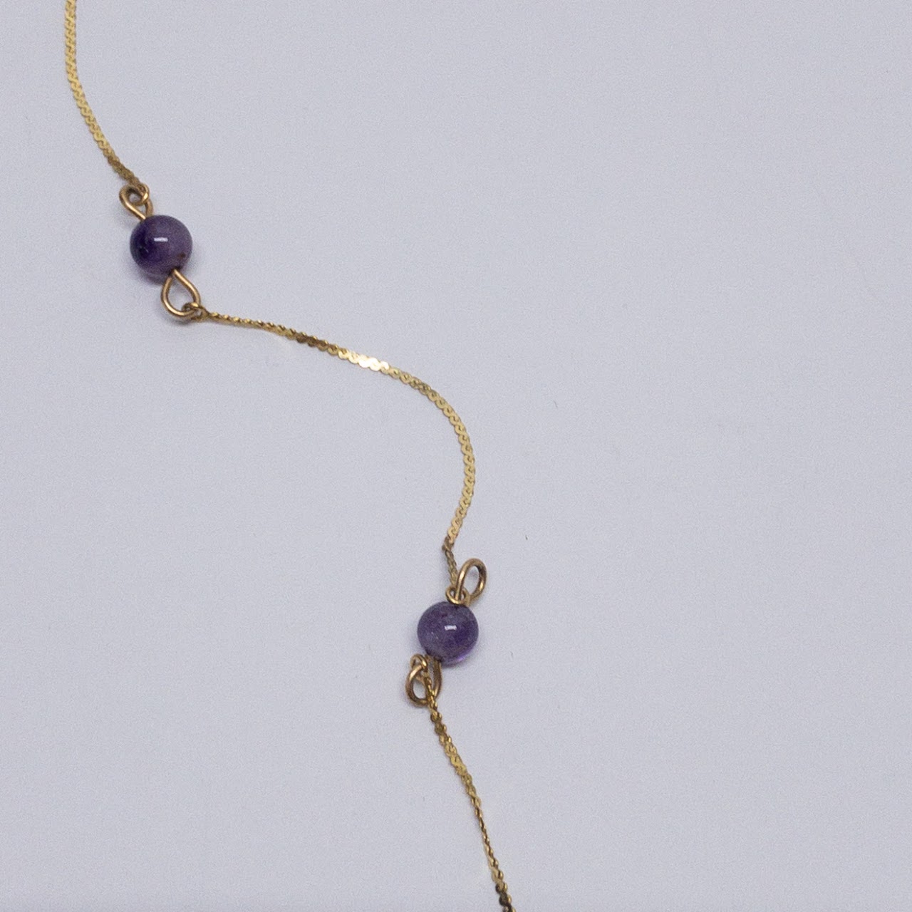 14K Gold 'S' Chain & Amethyst Necklace